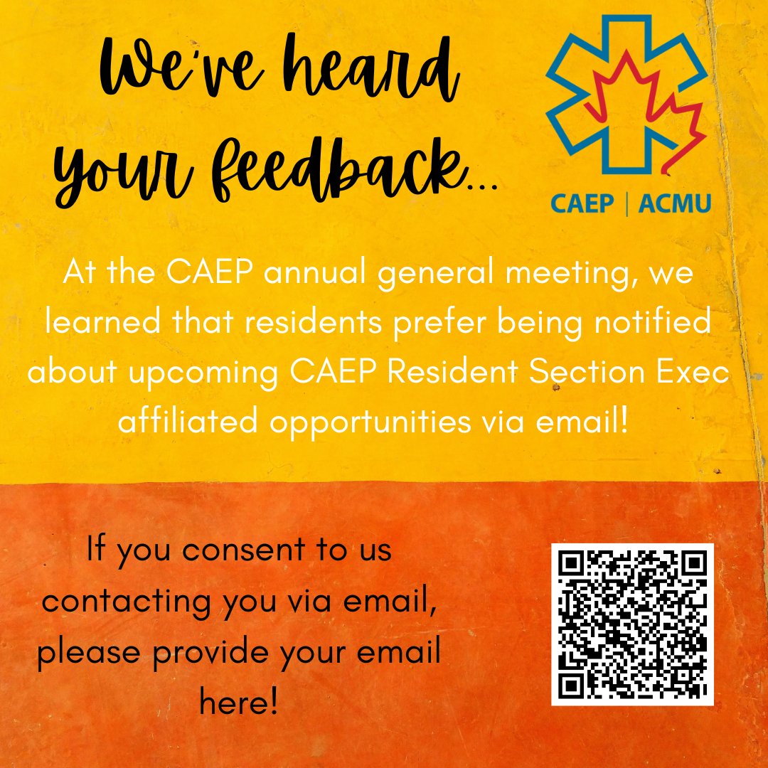 CAEP Residents (@caepresidents) on Twitter photo We still want to hear from more of you :) If you want to receive emails from the CAEP res section exec on upcoming events, provide your email here :) We still want to hear from more of you :) If you want to receive emails from the CAEP res section exec on upcoming events, provide your email here :)