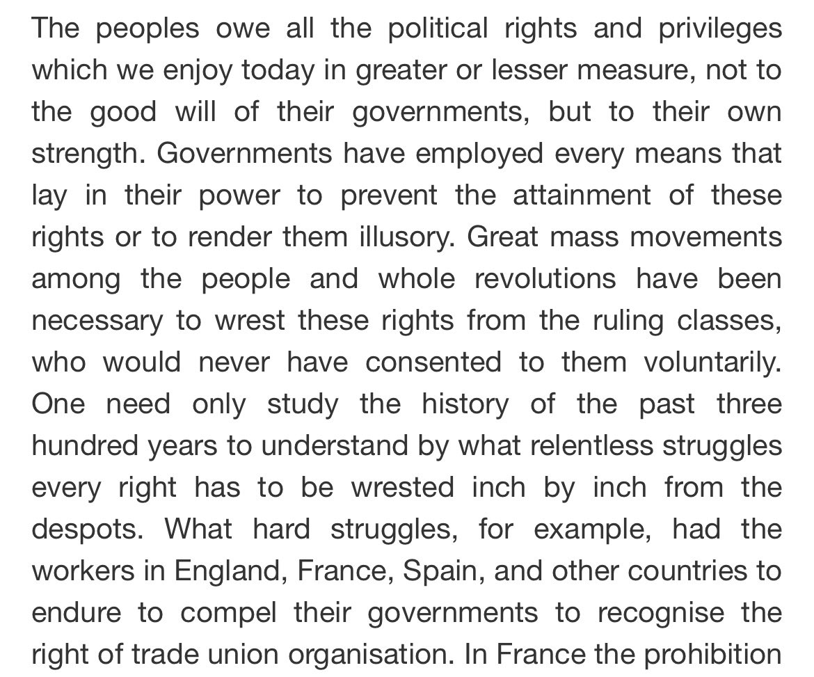 MattCrossin's tweet photo. Rudolf Rocker, Anarcho-syndicalism: Theory and Practice (1937) - on political rights: https://t.co/Nw0PssWaeN