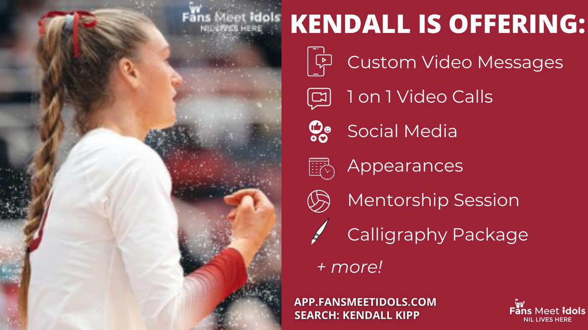 Kendall Kipp <a href="/KippKendall/">Kendall</a>, outside hitter for Stanford volleyball, to the <a href="/FansMeetIdols/">Fans Meet Idols</a> Family!

Shop 🛒 her Storefront at app.fansmeetidols.com/#/storefront/k…

#Stanford #StanfordVolleyball #Pac12Volleyball #NCAAVolleyball #Volleyball #CollegeVolleyball #StudentAthlete #FansMeetIdols