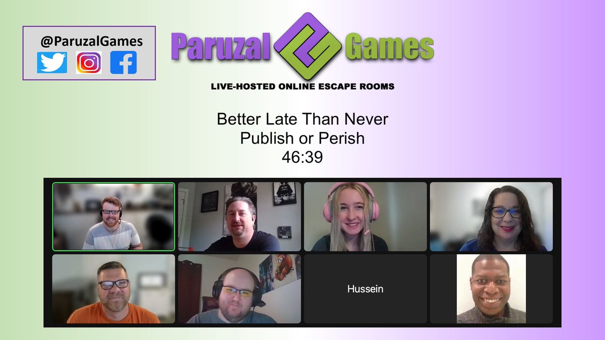 This team published their paper with a final time that is definitely NOT late.
#EscapeRoom
#EscapeGame
#FamilyFun
#TeamWorkFromHome
#PlayAtHome
#RemoteDateNight
#DifferentEntertainment
#ParuzalGames