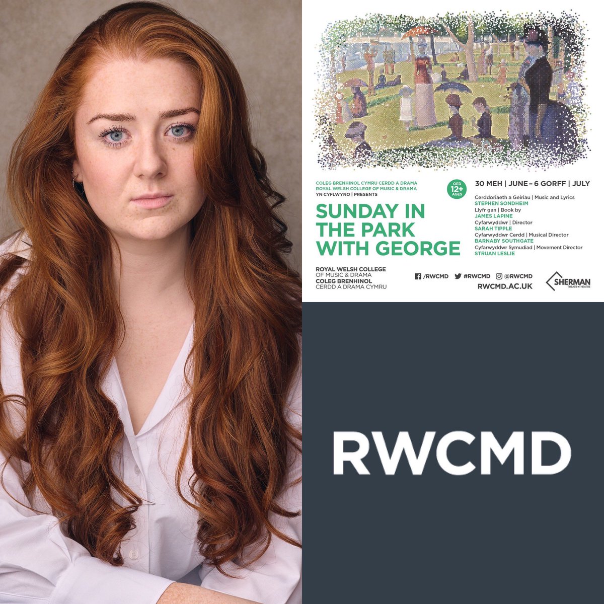 So excited to be playing ‘Yvonne’ in my last musical ‘Sunday in the Park with George’ at <a href="/rwcmd/">Royal Welsh College of Music & Drama</a> next week. 🌳✨

Running at the Sherman Theatre in Cardiff 29th of June - 6th of July.
<a href="/RoyalWelshMT/">RWCMD Musical Theatre</a>