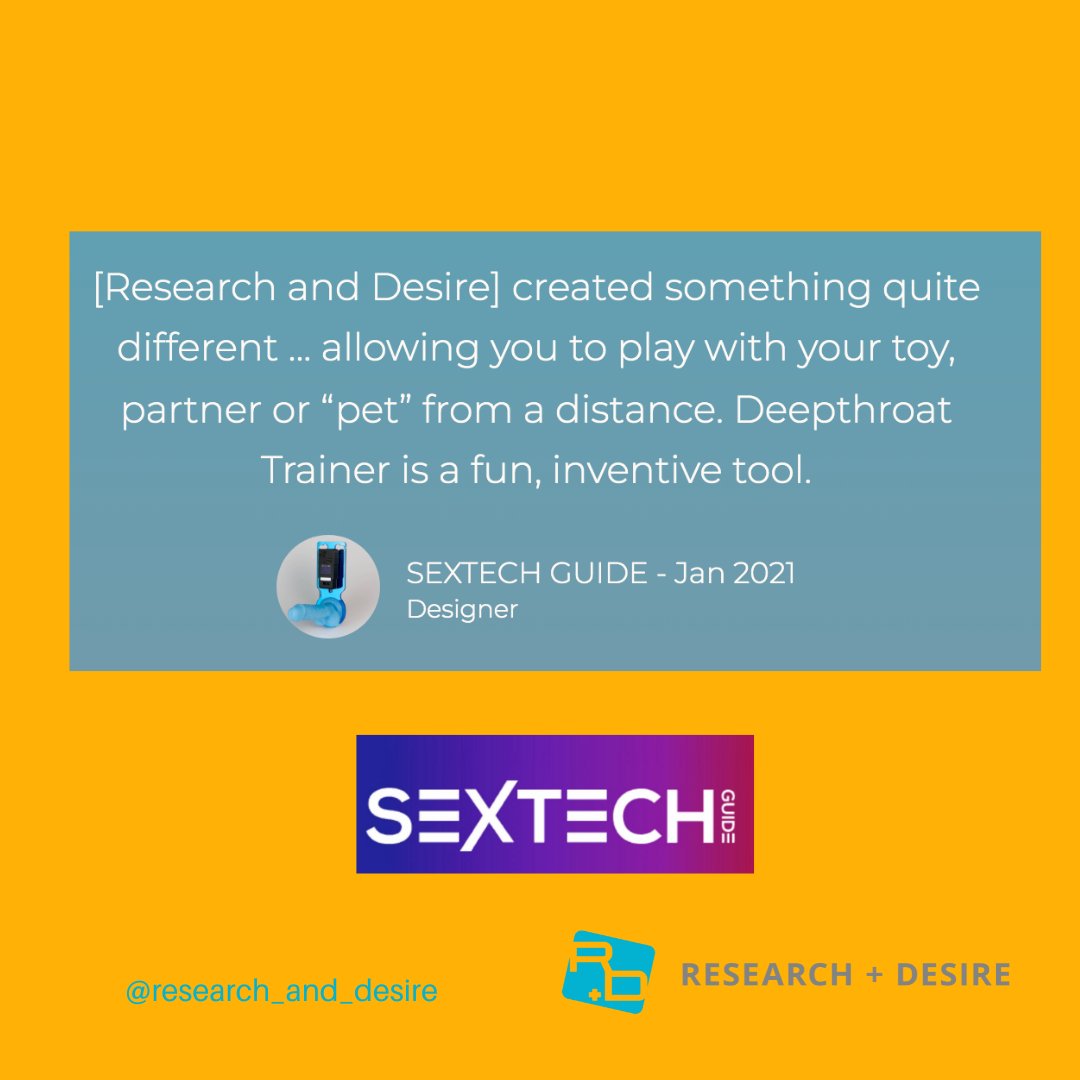 Don't just take it from us! 

Learn about what <a href="/SEXTECHGUIDE/">SEXTECHGUIDE</a> is raving about at shop.researchanddesire.com 

#ResearchandDesire #deepthroattrainer #bdsm #bdsmcommunity #sextech #adultsplaytoo