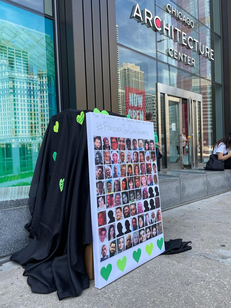 Memorial to the 72 victims of the Grenfell Tower fire, 5 years ago this month 💚💚💚💚💚 
@AIANational should end its corporate partnership with Kingspan. #A22con #justiceforgrenfell #foreverinourhearts