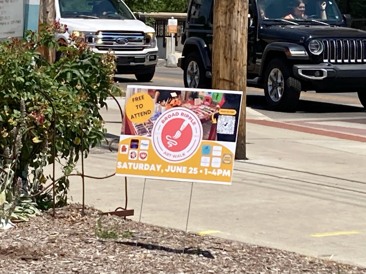 Unterdada's tweet photo. Looking forward to the Broad Ripple Art Walk tomorrow (6/25) from 1 to 4.  Enjoy a stroll about the Village taking in the Art, enjoying ice cream, snow cones or iced coffee! @broadrippleindy https://t.co/FtjmcoLBr7