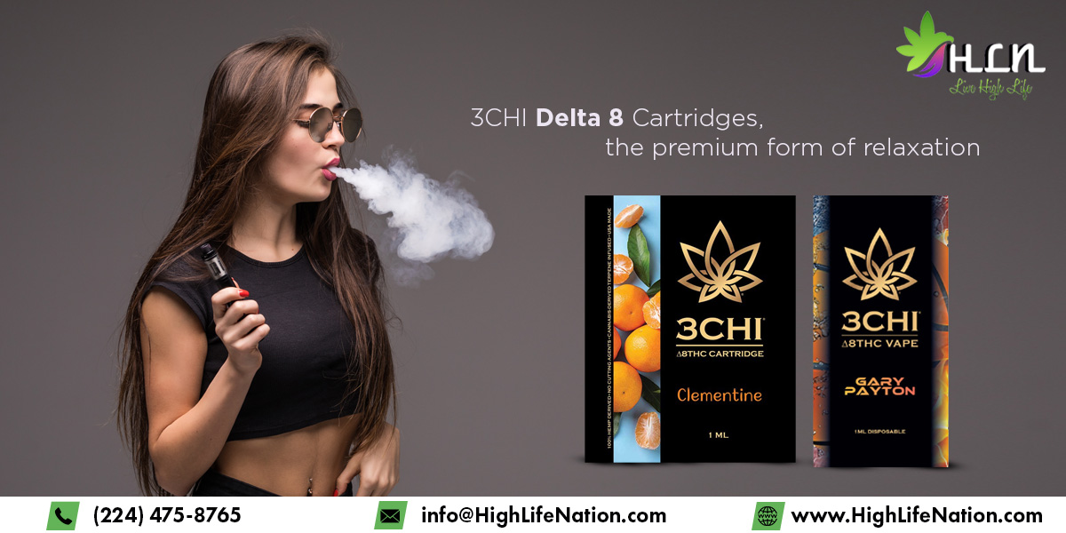 HighLifeNation's tweet image. 3CHI Delta8 Cartridges, the premium form of relaxation... 

Order Online👉: highlifenation.com

#3chidelta8  #delta8