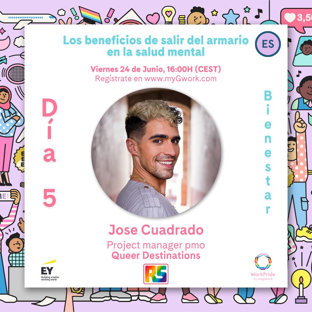 josecuadrado's tweet photo. ¿Pintarse las uñas, maquillarte o incluso quien te pueda atraer sexualmente puede ser un problema en el trabajo hoy en día?
Panel de herramientas para salir del closet con las amigas de @myGwork #WorkPride2022 https://t.co/fHZXBQiT1c