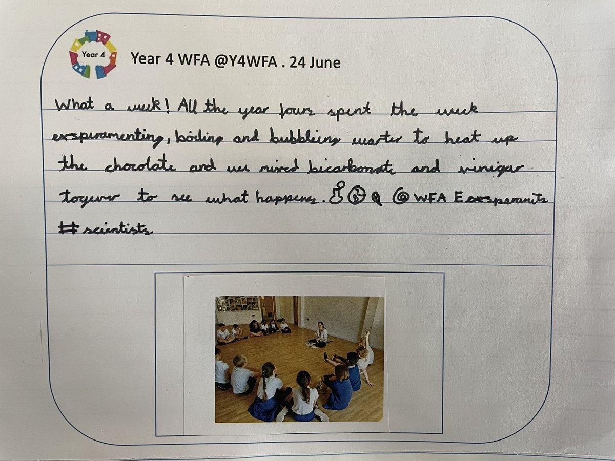 Y4WFA's tweet photo. The learners had a go at writing their own tweets today about this week’s Scientist enquiry….it was hard to pick just one to share so here’s a few more! #wfascientists @Cabotfederation https://t.co/x9VvDqNbiS