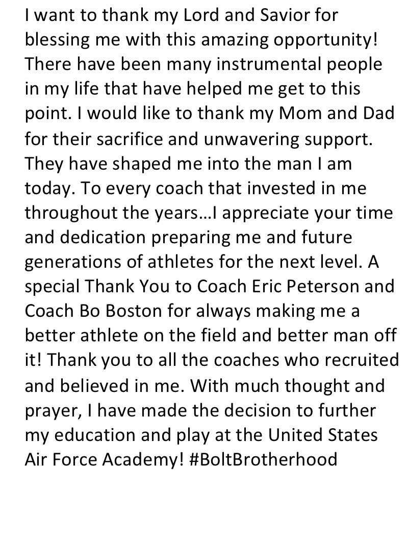 GrantWayne5's tweet photo. 100% Committed ��️@AF_Football⚡️ @CoachTCalhoun @jake8shakes @CoachAC3 @vmhsfootball @BoBoston3 @GregBiggins #BoltBrotherhood #USAF https://t.co/EPPWMYxw6c