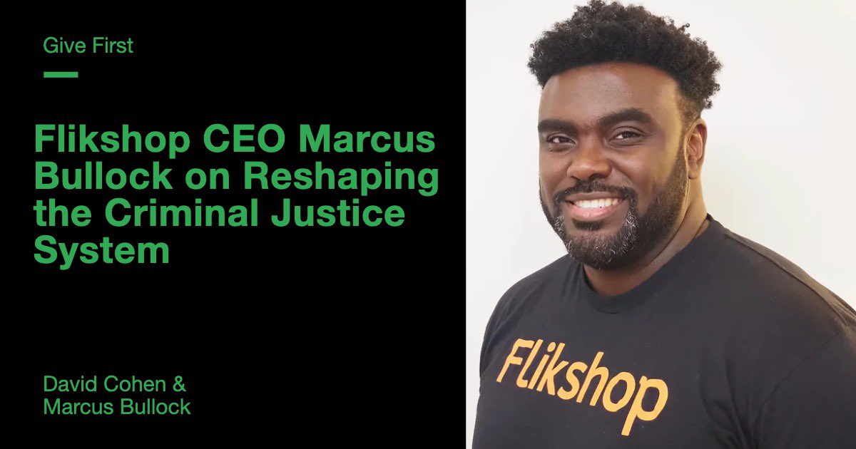 ICYMI: Techstars alum <a href="/_marcus_bullock/">Marcus Bullock</a> chatted with #GiveFirst Podcast host <a href="/davidcohen/">David Cohen</a> about launching his company <a href="/flikshop/">Flikshop</a> and how he’s using his company to help reshape the criminal justice system: tsta.rs/7xZn50JEQcP