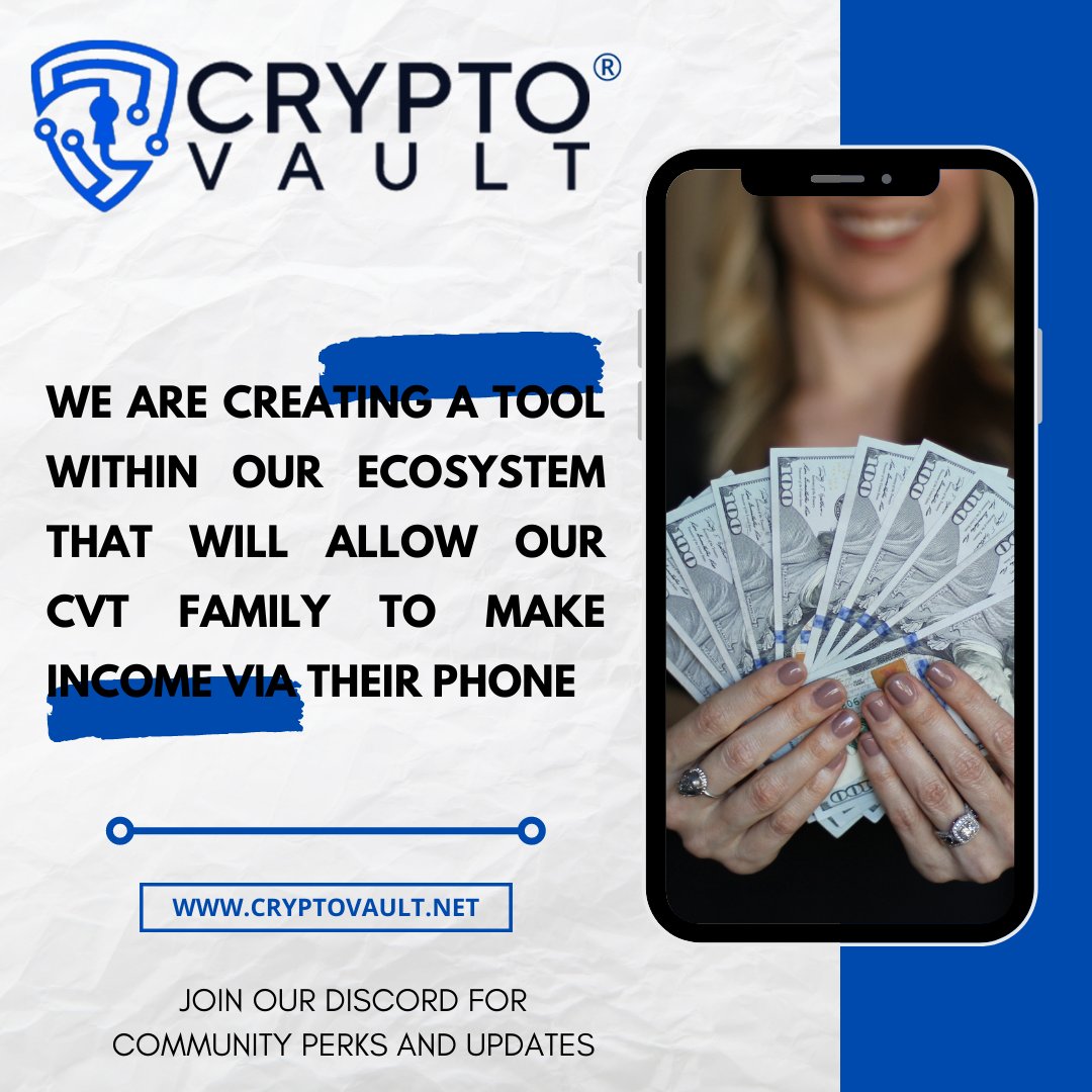 Be sure to join our discord as we prep to roll out our next floor of our ecosystem. See you soon CVT Family ! #CryptoVault #CVT #Crypto #GenCrypto 🎉