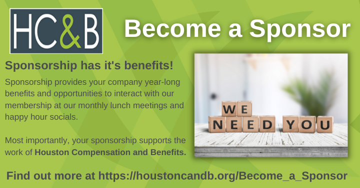 HCandB's tweet photo. HC&amp;B's mission is to advance the development of total rewards professionals. We do this by providing educational programming, professional development, and networking opportunities. To help us do that, we need your sponsorship! 

Learn more at https://t.co/4O10V4xnME. https://t.co/OkCcsIXbBU