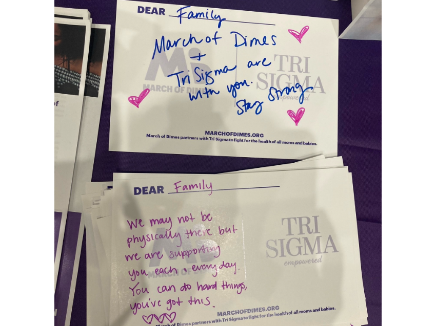 MarchofDimes's tweet photo. We want to thank our National Service Partner @trisigma for hosting us at their annual convention this week! We enjoyed meeting your members and writing notes of hope for those with an infant in the NICU. #notesofhope https://t.co/OvHgUglkCq