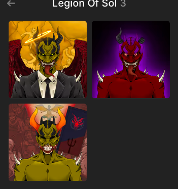 GuyWhoLost100K's tweet photo. @Legion_of_SOL team is always working that is one thing I have realized!
Juts minted 3 more bad arse demons, only 17 left out of this wave of 200 available mints!!
.275 #SOL #MINT w no #LKEY and .1 w LKEY
careful LKEY burns per mint now!
26 and counting!!!!๐๐๐๐ฅ๐ฅ๐ฅ https://t.co/PRNUZQoR08