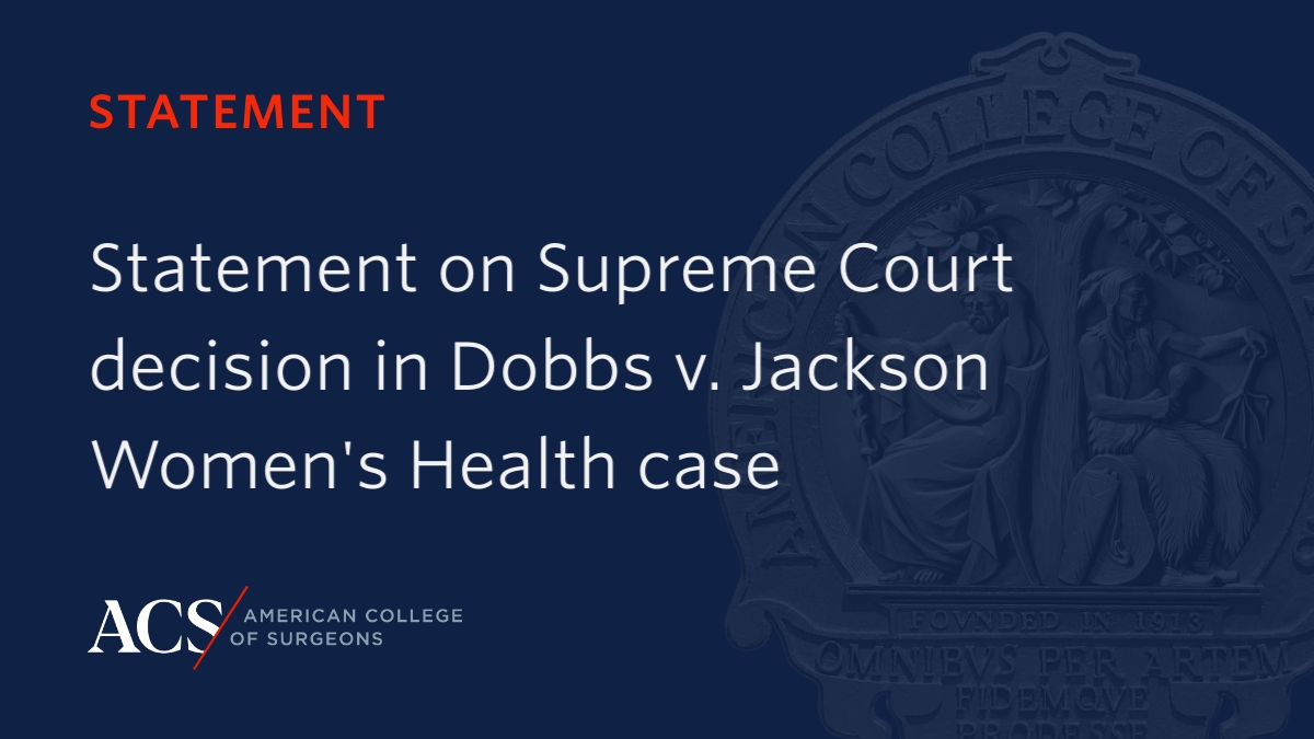 We are concerned that this decision will impact the availability of comprehensive and safe reproductive healthcare services. (3/3)

Our full statement: facs.org/about-acs/stat…