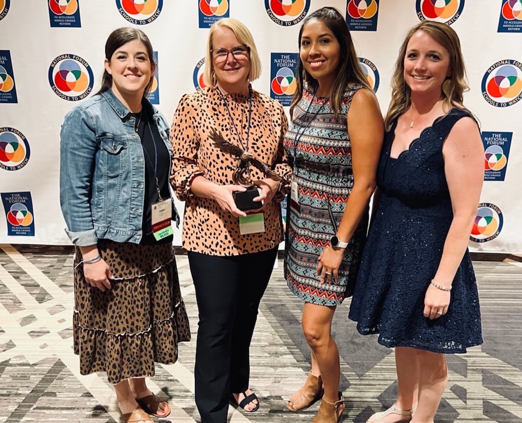 CockrillCowboys's tweet photo. In 2021 CMS was re-designated as a “School to Watch.” Today, representatives from our campus accepted this award after presenting about the amazing things we do for our #cmscowboys!
⭐️
#mymisd #cmsstickstogether @mckinneyisd @MGForumSTW https://t.co/D509pU5O5k