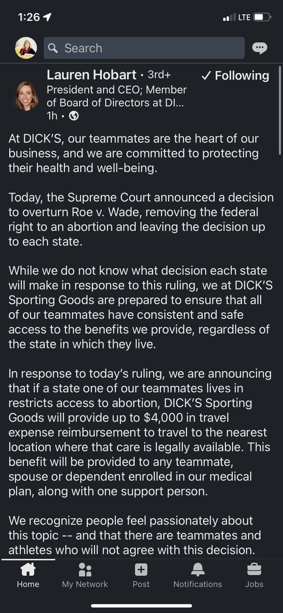 This is what a true leader looks like! <a href="/LaurenHobart/">Lauren Hobart</a> 
All of my shopping for sporting goods from this day forward will be from <a href="/DICKS/">DICK'S Sporting Goods</a> 
#AbortionIsHealthcare