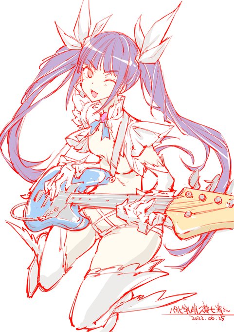 おやすみなさい😴明日描きたい久遠七海さんのラフです!さっき12話見た記念。 