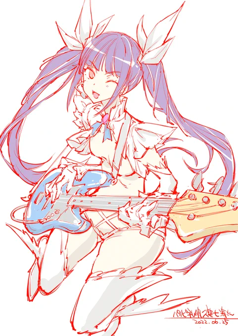 おやすみなさい😴明日描きたい久遠七海さんのラフです!さっき12話見た記念。 