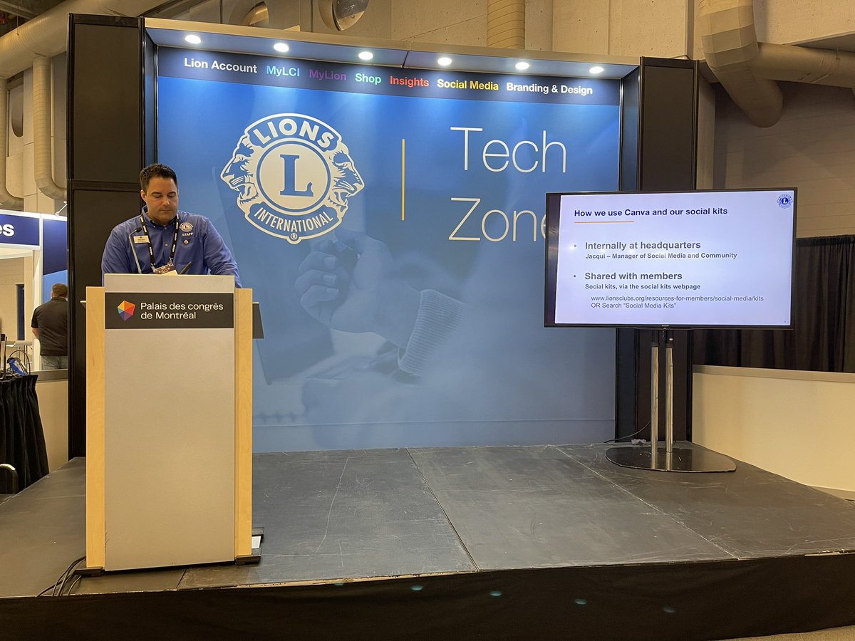 How to use Canva for your clubs? Come to the TechZone. Presentation is ongoing now #LCICon2022