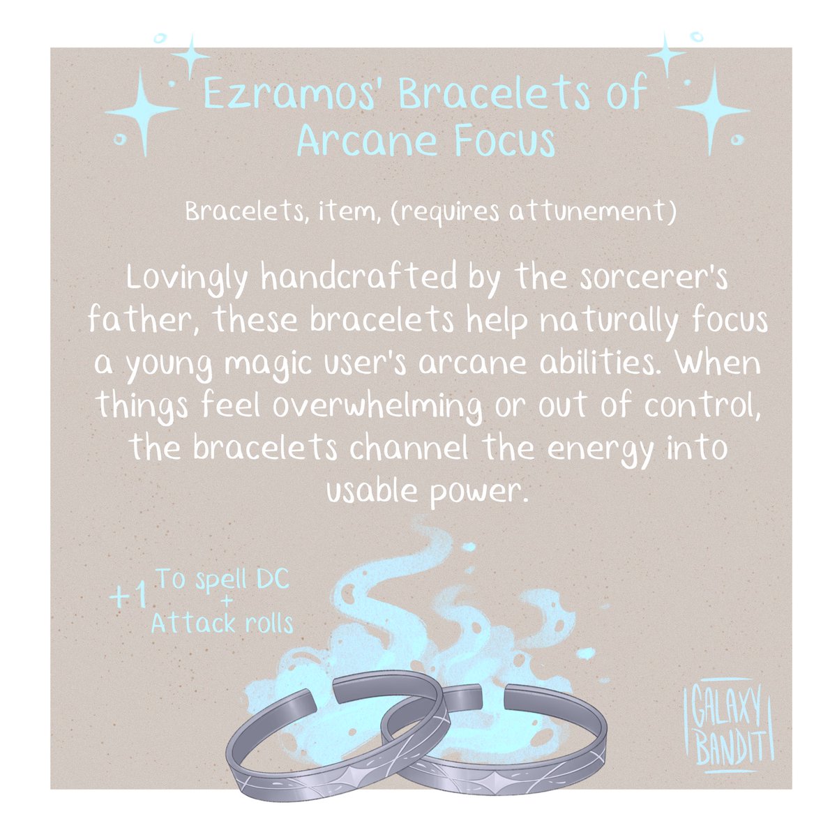 thegalaxybandit's tweet photo. ✨💙 1/3 Magic items from our campaign! First up, my dnd character’s arcane focus.✨

Huge thanks to the lovely @mababwion for writing these descriptions! 💙

#goldenravencrew #dndmagicalitems #dndhomebrewitems https://t.co/W2mYbzgDma