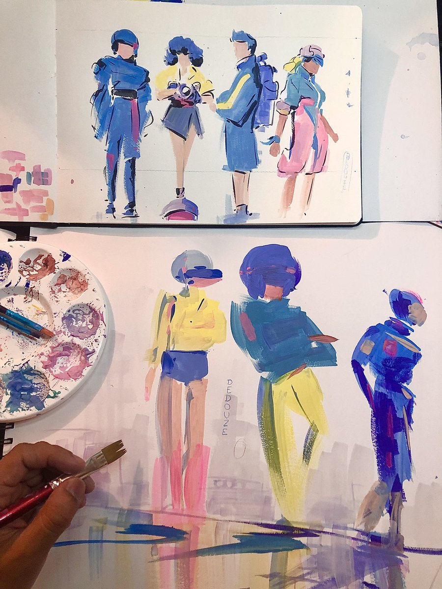 I'm learning to use gouache again, for a change. I will incorporate that in my process for 3D animations :)
