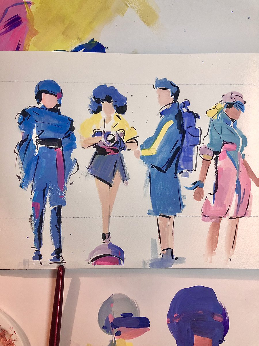 I'm learning to use gouache again, for a change. I will incorporate that in my process for 3D animations :)