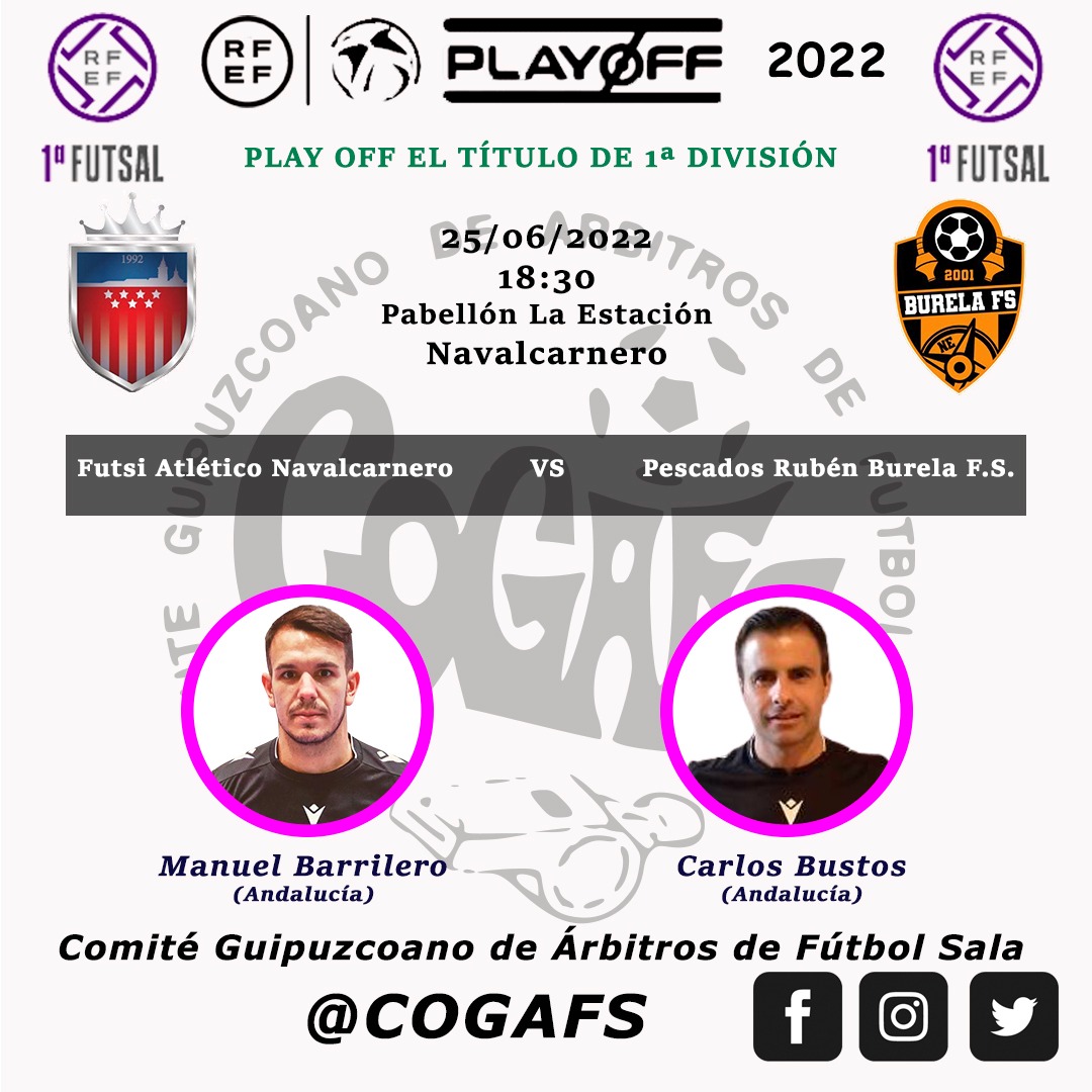 CoGAFS's tweet photo. 🏆 Play Off por el título de 1ª División Femenina | Final
👥 Manuel Barrilero / Carlos Bustos
@RFAF_Arbitros
@futsi_atletico vs @burelafs
#Futsal #aretofutbola #futbolsala #futsalreferee #referee #ctnafs #arbitro #rfef #lnfs #navalcarnero #quenotelocuenten #cogafs https://t.co/WGEKffacMq