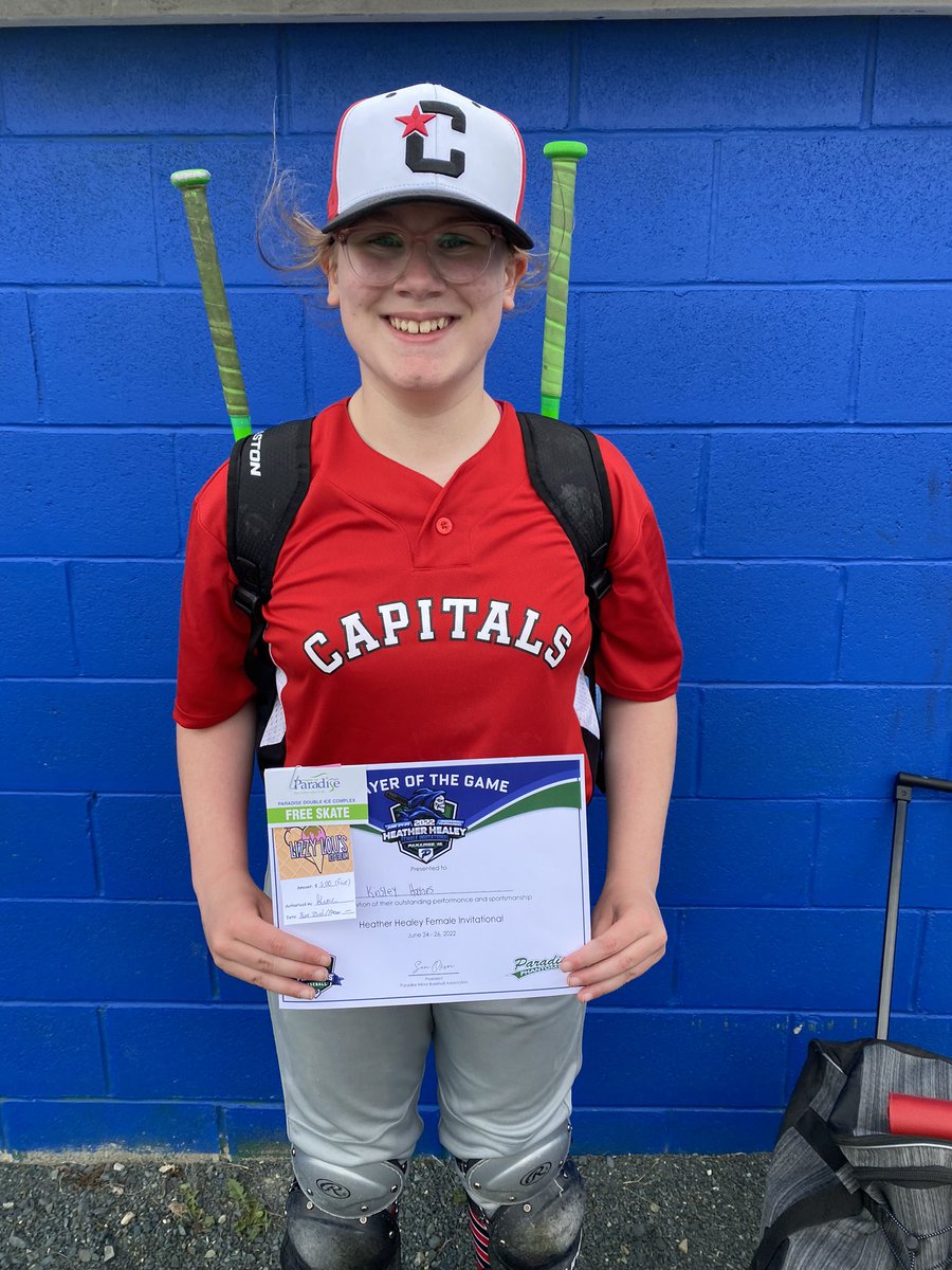 <a href="/Caps12UAA/">12U AA Caps</a> POG for Game 1 of the Heather Healey Tournament was Kinsley Haynes! WTG Kinsley! <a href="/baseballstjohns/">Baseball St. John's</a> <a href="/NLGirlsBaseball/">NL Girls Baseball</a> #girlsbasball #youwishyoucouldthrowlikeagirl