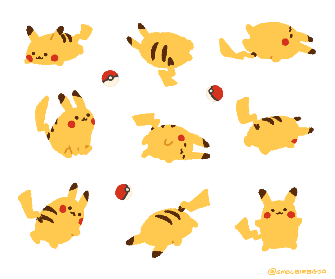 pikachu no humans pokemon (creature) poke ball white background simple background poke ball (basic) on stomach  illustration images
