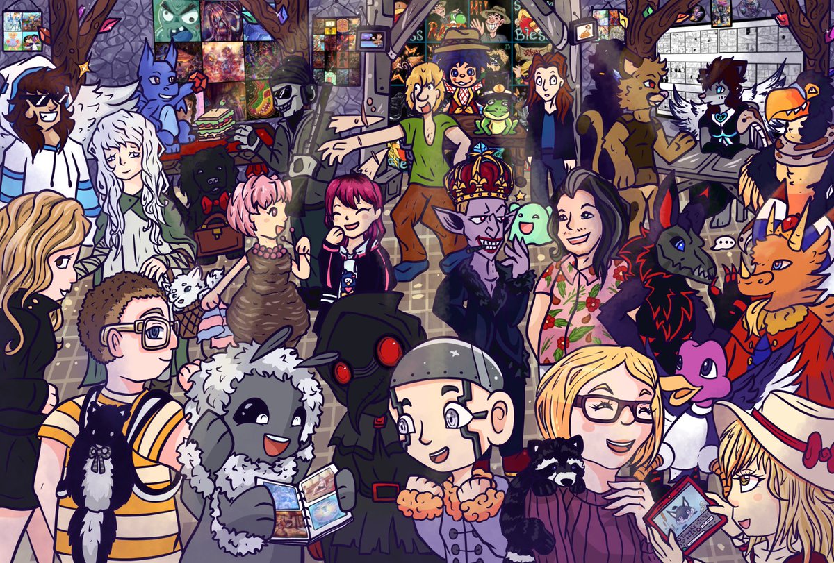 Here is a drawing to celebrate and thank you all! I tried to include as many pieces as I could but not all 100 of them are here. I hope that you enjoy this drawing as it took me about 8 and a half hours to draw!

🎊 Thanks to all of you for trusting me with your art projects! 🎊