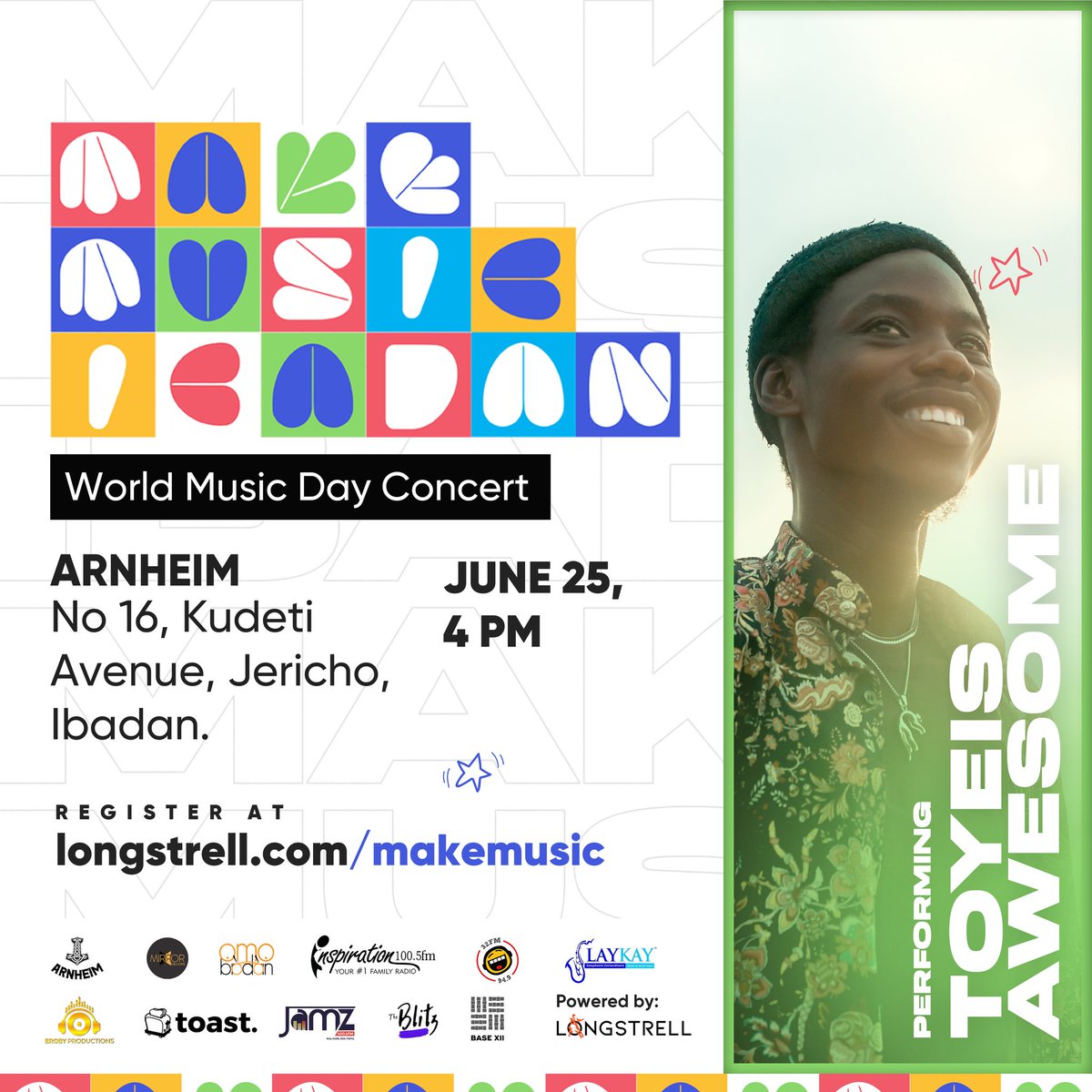 TOYEisawesome's tweet photo. I'll be performing live alongside other amazing artistes at Make Music Ibadan tomorrow. 

Tickets are free. 
Come hang with the gang and jam some awesome music. 
Register for free: https://t.co/EODpA7FhQN https://t.co/QzaRxJZWQ5
