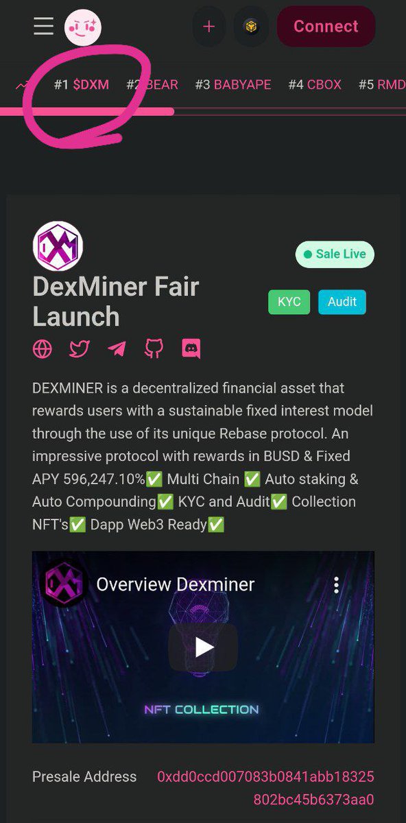 pinksale.finance/launchpad/0xdd…

<a href="/pinkecosystem/">PinkSale (Pink Ecosystem)</a> <a href="/GollumsGems/">GG</a> <a href="/WhaleCoinTalk/">Whale Coin Talk</a> <a href="/bsc_daily/">BSCDaily</a> 

#dexminerfinance #defikingdoms #BSCGems #Trending #pinksale #CMC #cryptocurrencies #NFTGiveaway