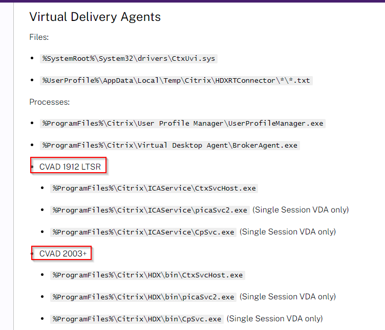 #Citrix AV exclusions: note the directory path changes from one version to another.

docs.citrix.com/en-us/tech-zon…