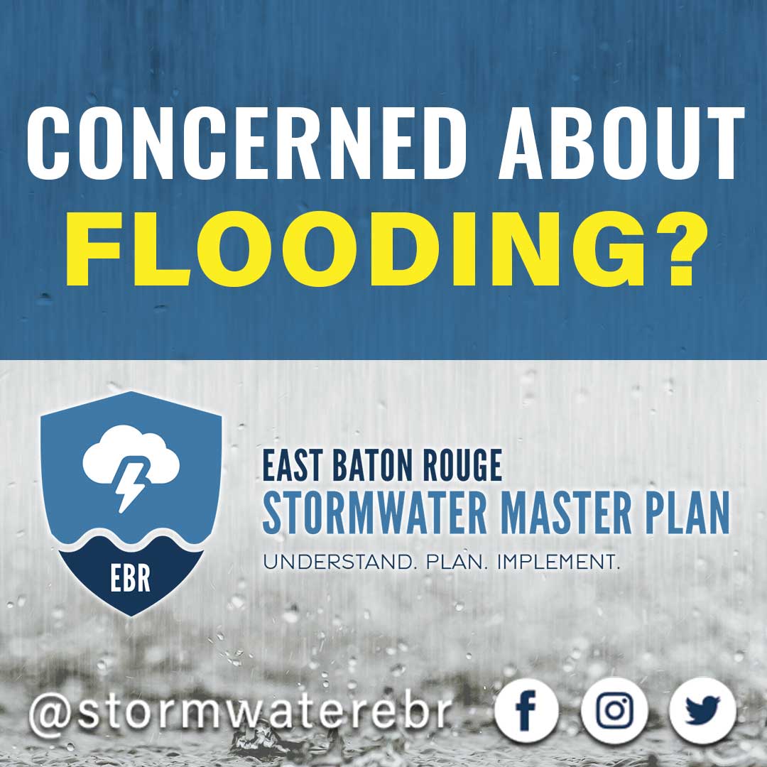 Are you concerned about flooding in your neighborhood or the surrounding areas?

Visit stormwater.brla.gov and follow us on social media to learn more about what the City-Parish is doing to reduce flood risks!

#EBRstormwater​  #eastbatonrougeparish #drainage #flooding