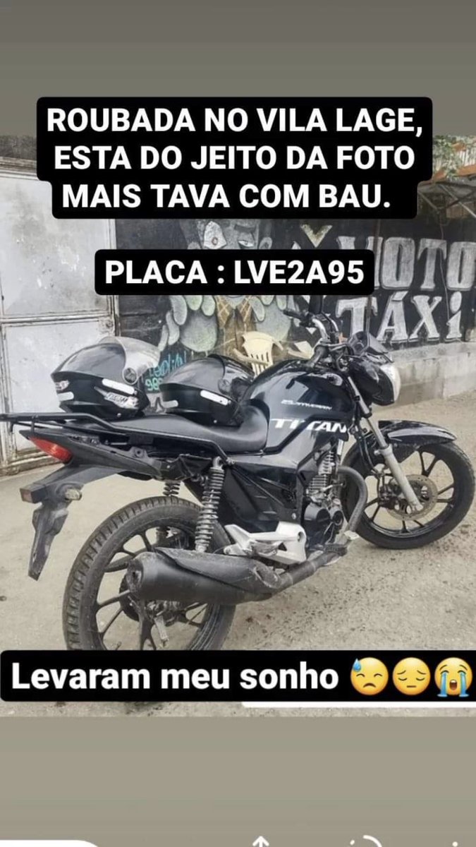 Se alguém vê ela por aí , só dá um alô na dm tropa, qualqr informação é válida, moto de trabalhador , Vms vê legal , se a tropa pegar já sabe 😡😡