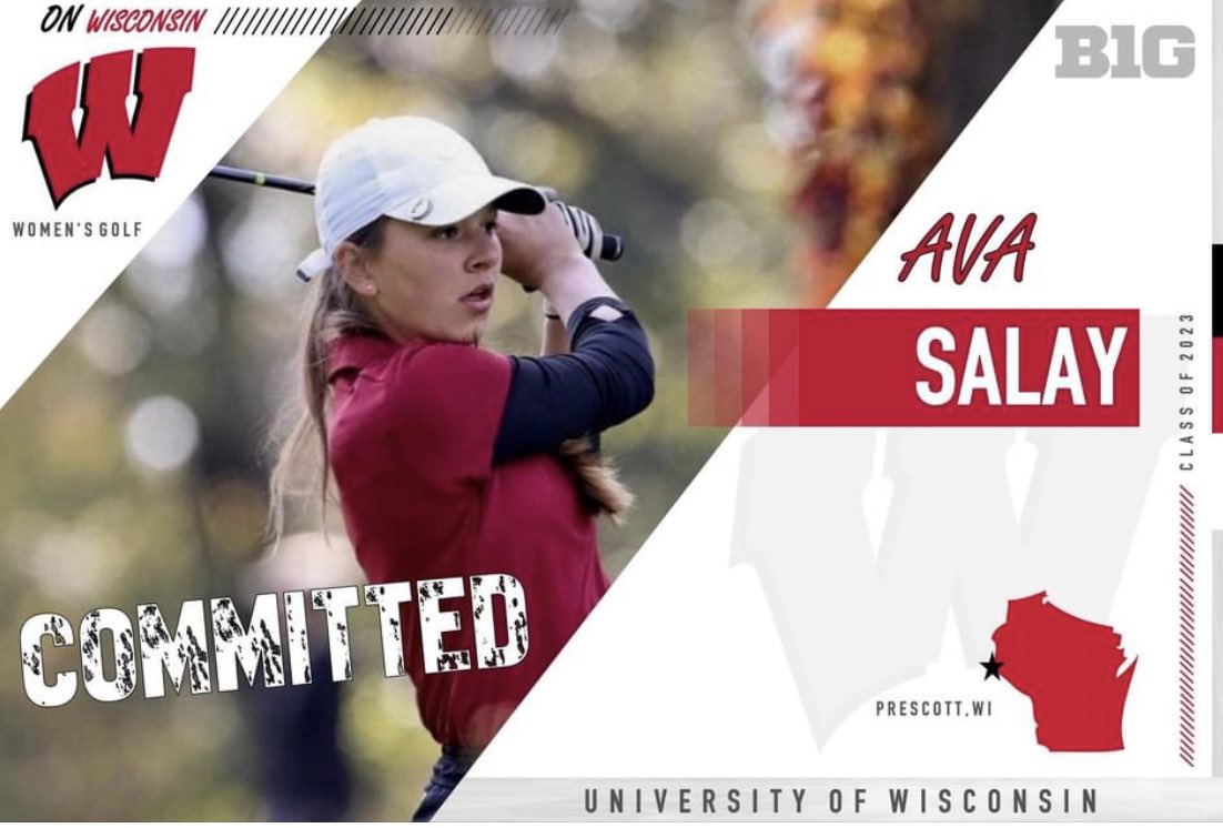 RobHernandezGLF's tweet photo. Congratulations to Prescott’s @ava_salay on her commitment to @BadgerWGolf this weekend! A hard worker who has made a huge impact for @GolfPrescott and NW Wisconsin golf. #WIHSGolf https://t.co/u5nKrYj35P