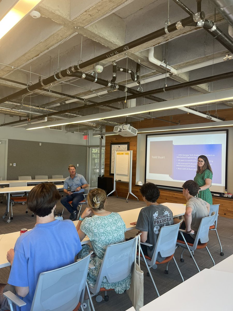 Thanks <a href="/JEDunn/">JE Dunn Construction</a> for hosting the Georgia Tech inaugural School of Building Construction high school camp students at you Atlanta office! I think you will have a pile of job applications in about 5 years from this group 🤩 <a href="/BCatGT/">Georgia Tech School of Building Construction</a>