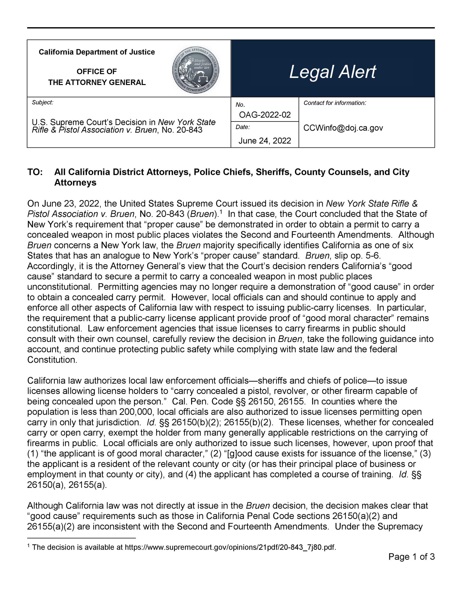 Firearms Policy Coalition on Twitter "BREAKING California Attorney