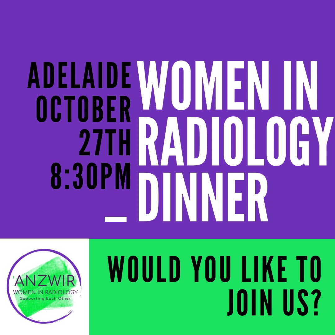 anzwir's tweet photo. Wonderful Australian and NZ women in radiology - we are organising a dinner on the first night of the Adelaide RANZCR ASM! If you are interested in attending, please register your interest here to help with our planning 👉👉 https://t.co/QTFn6kby66 (and please share!) https://t.co/bkzVelncVI