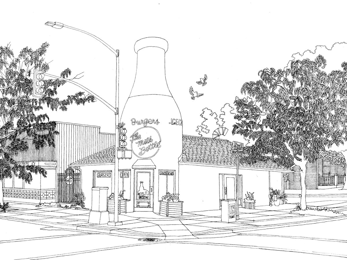 SpokaneColors's tweet image. Spokane Coloring Book page #20, The Milk Bottle on @GarlandBusiness #spokane #spokanecoloringbook #spokanearts #spokaneartist