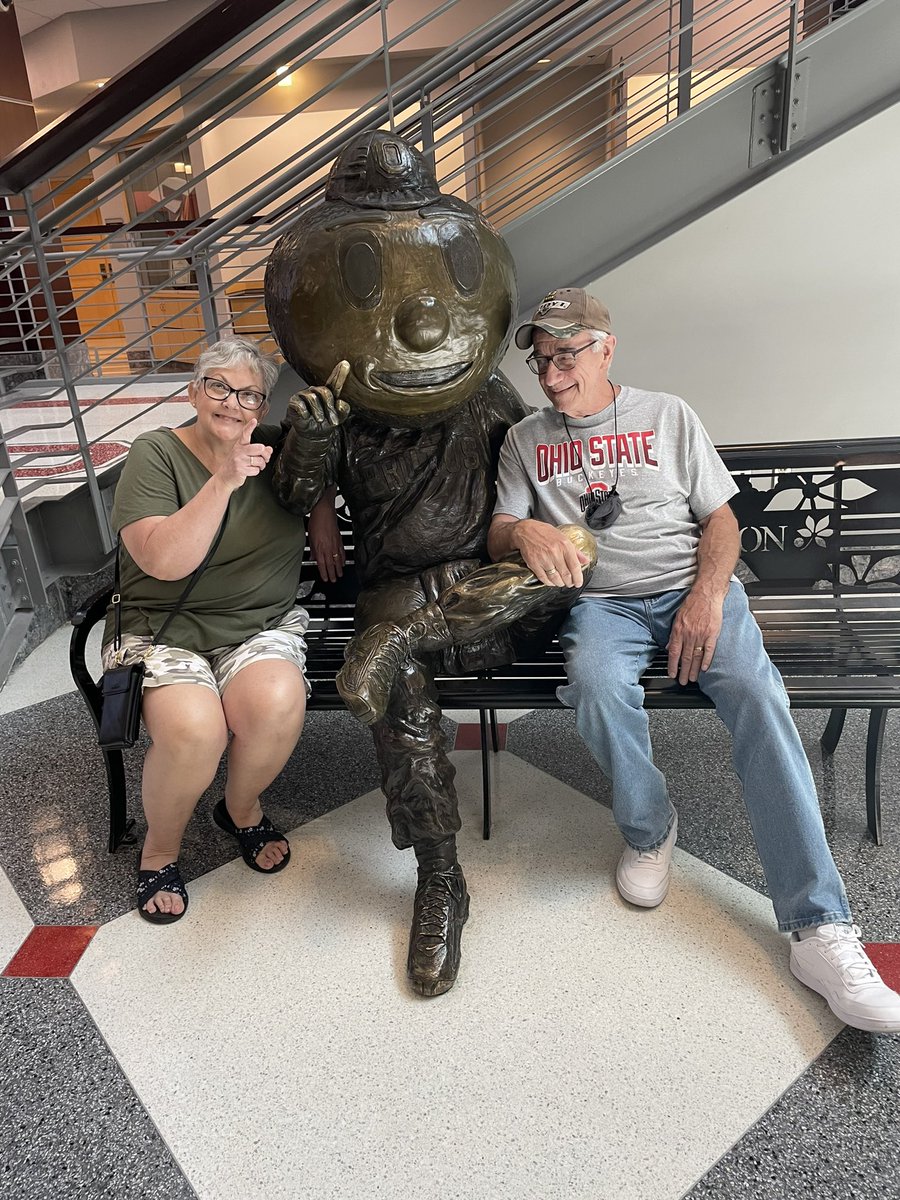 My mom and dad visited with Brutus today. So good to have them on campus #buckeyefamily
