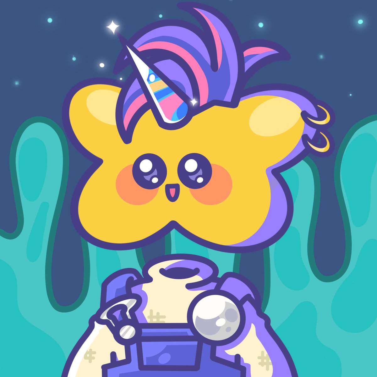 LauraGhostLife's tweet photo. @StarcatchersNFT I mean can anyone argue about the badass unicorn Mohawk? https://t.co/kIpGTvNVKo
