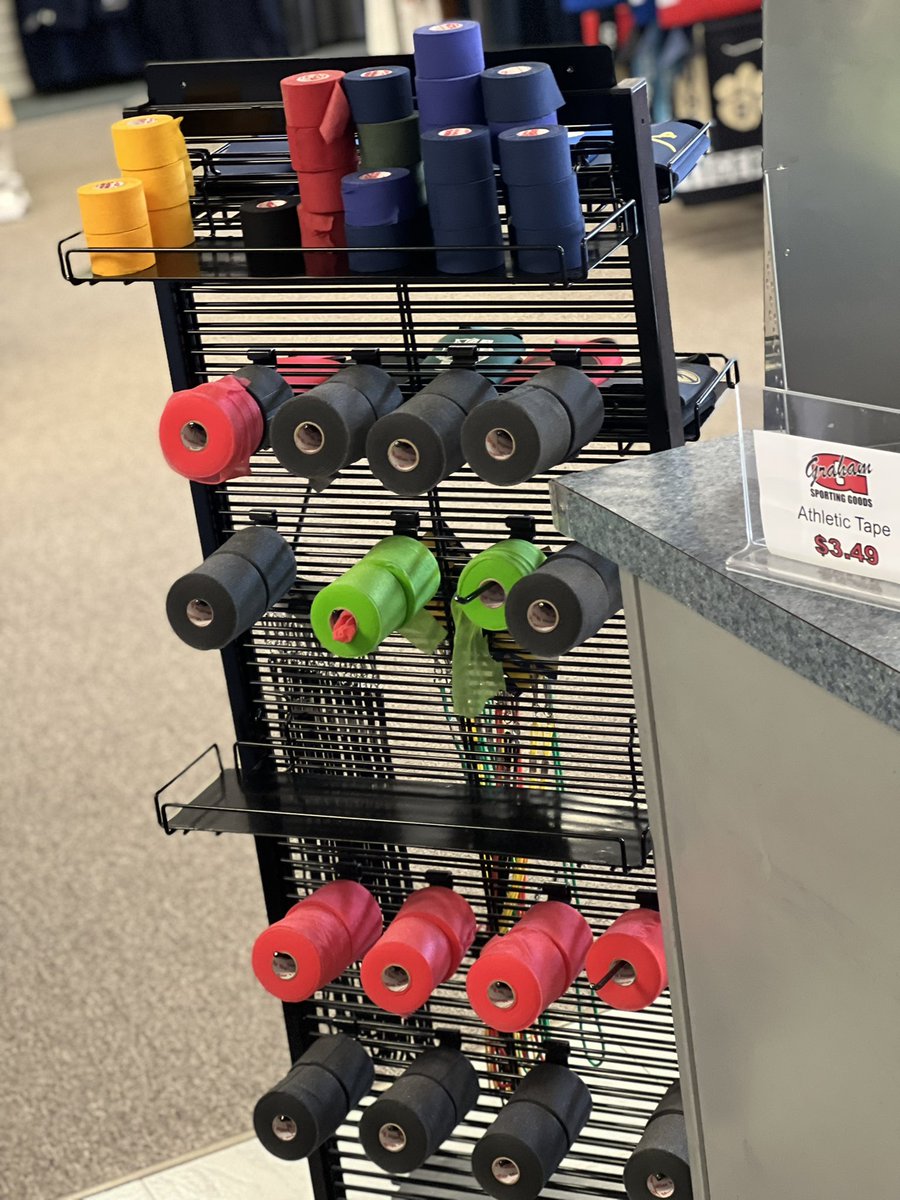 GSGburlington's tweet photo. Check out our athletic tape we have in store here in graham sporting goods! These are very unique to all football players not only near the store of graham, but in the entire world. https://t.co/3JDXWZoxBB