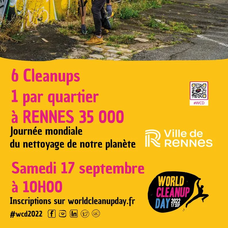 bahlesmasques's tweet photo. Rendez-vous le samedi 17 septembre de 10h à 12h, dans 6 lieux de la ville de Rennes pour rendre Rennes Propre Ensemble : Des animations musicales ou ludiques vous seront proposées à chaque point de rendez-vous et une pesée générale sera réalisée en fin de matinée !

#wcd2022 https://t.co/nEydVoutsH