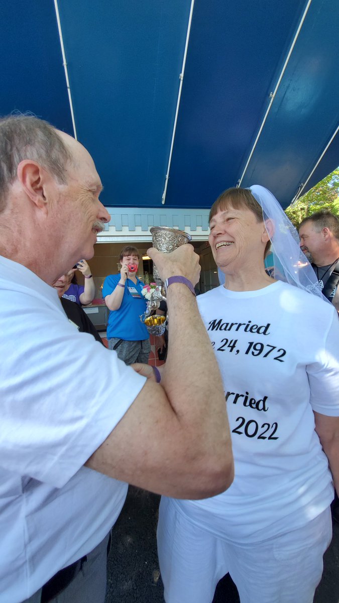 aceonlineorg's tweet photo. More of Judy & Dan Thomas' wedding renewal from the Honorable Judge Moltz in celebration of their 50th Wedding Anniversary @Kenny_Kangaroo during #CoasterCon 44 (day 5) #RideWithACE #RollerCoasterMonth #ConnectedByCoasters https://t.co/58fQlTqxDh