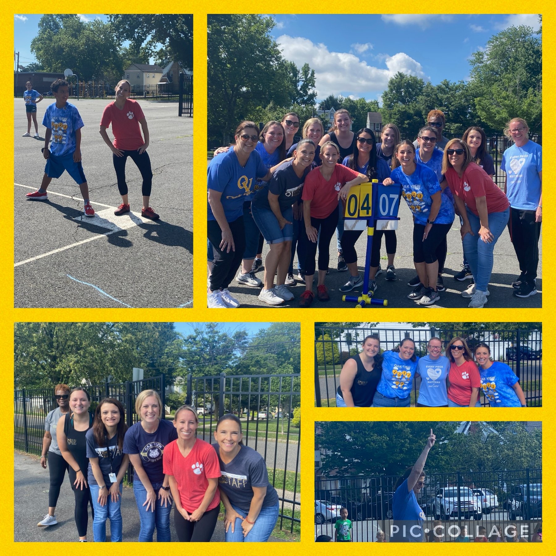 OakView07003 on Twitter "Annual Staff vs. 6th grade kickball game 💙💛