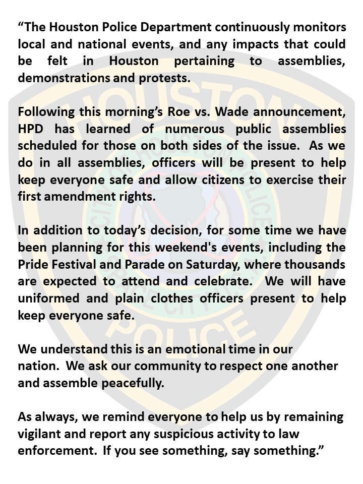 Houston Police tweet media