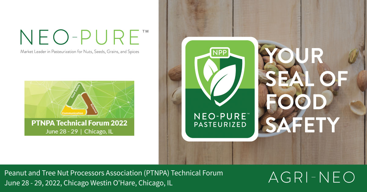 Here we go again! We are exhibiting at the Peanut and Tree Nut Processors Association (PTNPA) Technical Forum next week in Chicago. Please visit us to find out how you can use the Neo-Pure Pasteurized (NPP) mark to highlight your commitment to food safety. ptnpa.org/mpage/Tech2022