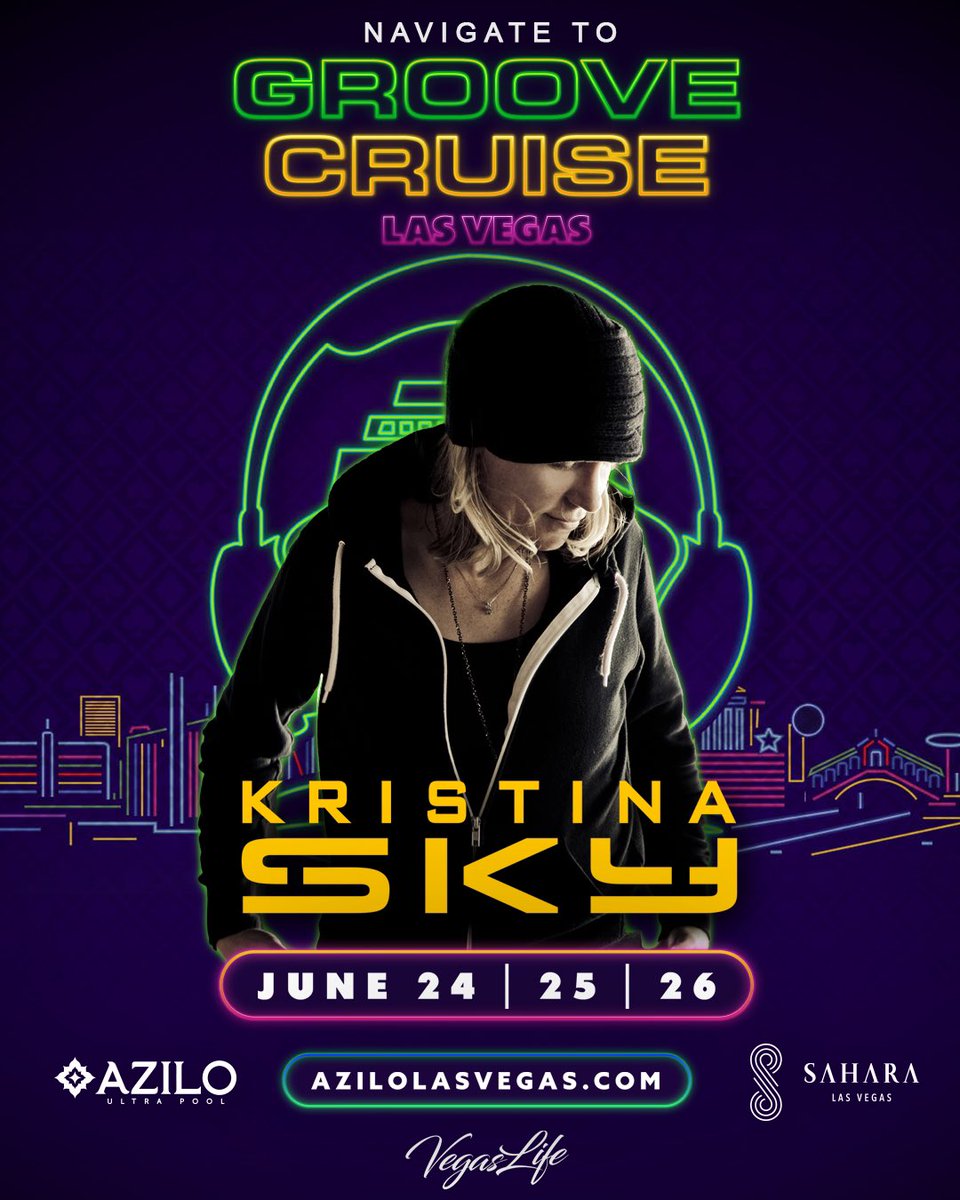 KristinaSky's tweet photo. Off to Vegas this Sunday for the #NavigateToGrooveCruise weekender 😎🔉🎶 My set time is 5pm after @Jeff_Sutorius 💦🔆🥂Sea u there x

🎟️ https://t.co/n1AQbWG9yJ
@GrooveCruise #lasvegas 🎰♣️🎲 https://t.co/V2wFnYmyj0