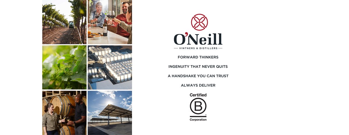 Welcome to the #BCorpCommunity! One of the fastest-growing #wineries in #California, O’Neill Vintners &amp; Distillers is the 10th-largest wine company in the U.S. and now the largest #BCorp certified #winery in North America prnewswire.com/news-releases/… Visit oneillwine.com/b_corp 🍷🍇